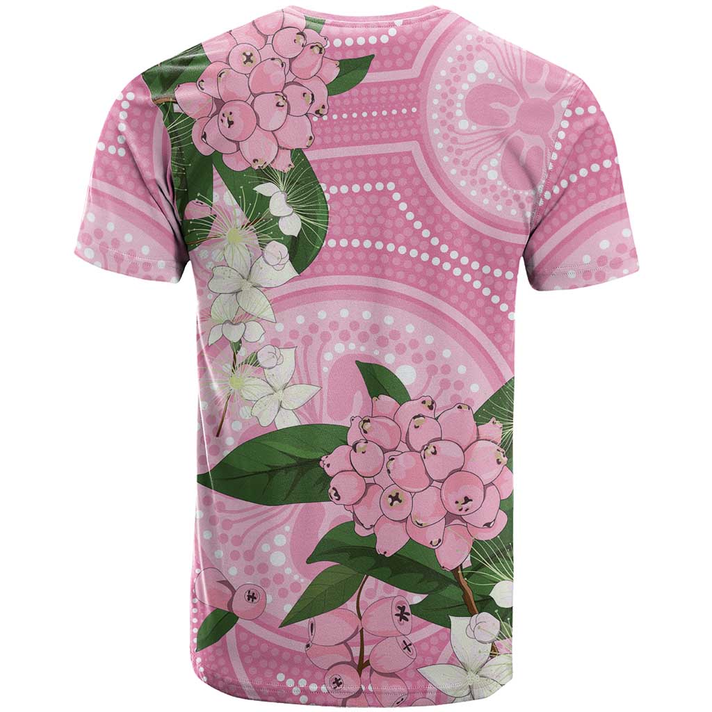 Australia Lilly Pilly Riberry T Shirt Aussie Native Flowers Indigenous Art - Aussie Hoodie