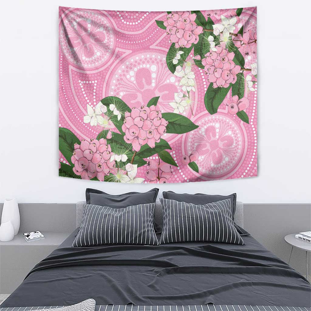 Australia Lilly Pilly Riberry Tapestry Aussie Native Flowers Indigenous Art - Aussie Hoodie