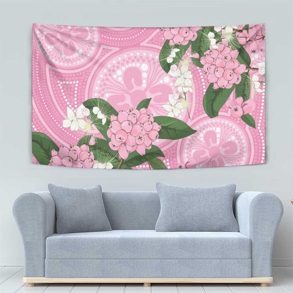 Australia Lilly Pilly Riberry Tapestry Aussie Native Flowers Indigenous Art - Aussie Hoodie