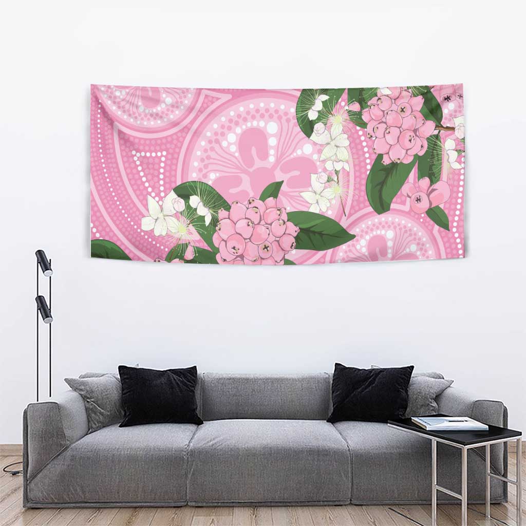 Australia Lilly Pilly Riberry Tapestry Aussie Native Flowers Indigenous Art - Aussie Hoodie