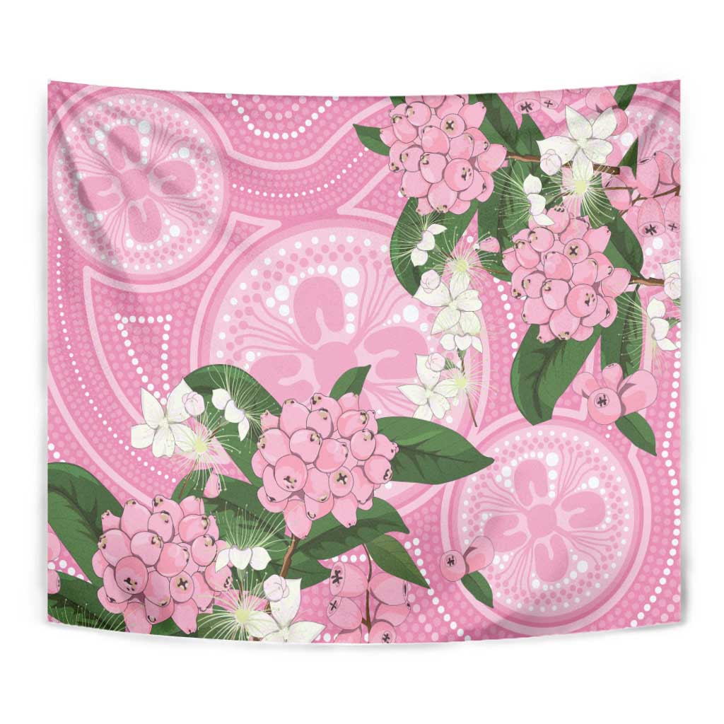 Australia Lilly Pilly Riberry Tapestry Aussie Native Flowers Indigenous Art - Aussie Hoodie