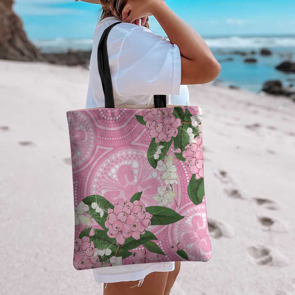 Australia Lilly Pilly Riberry Tote Bag Aussie Native Flowers Indigenous Art - Aussie Hoodie