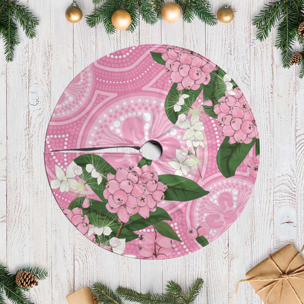 Australia Lilly Pilly Riberry Tree Skirt Aussie Native Flowers Indigenous Art - Aussie Hoodie