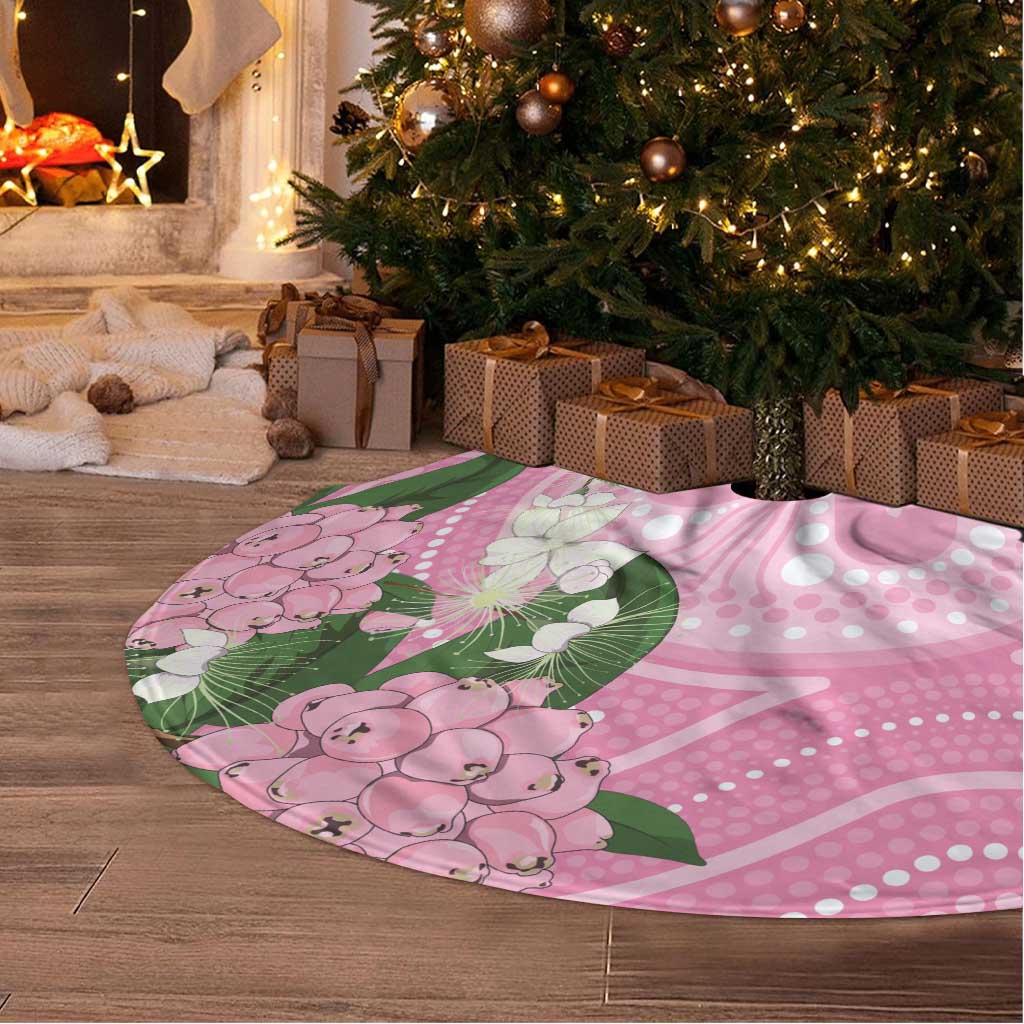 Australia Lilly Pilly Riberry Tree Skirt Aussie Native Flowers Indigenous Art - Aussie Hoodie