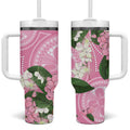 Australia Lilly Pilly Riberry Tumbler With Handle Aussie Native Flowers Indigenous Art - Aussie Hoodie