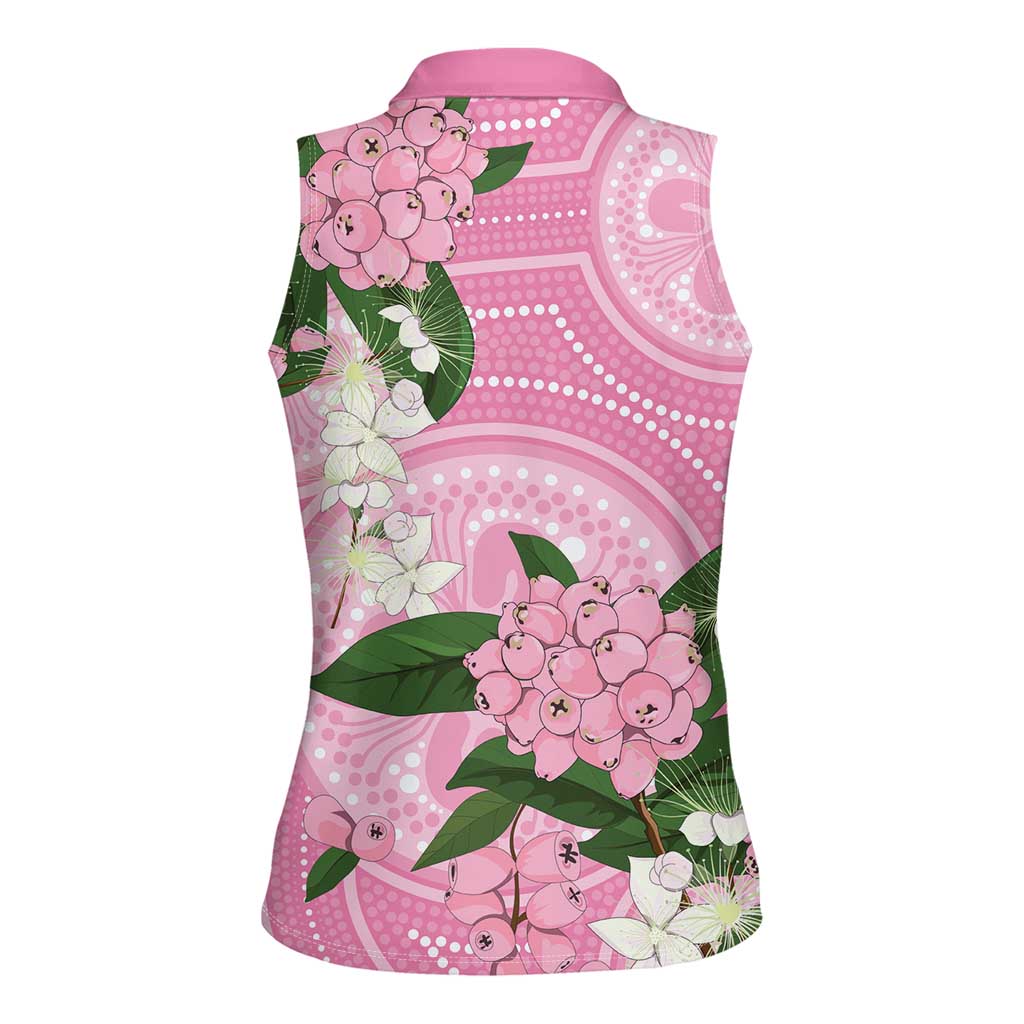Australia Lilly Pilly Riberry Women Sleeveless Polo Shirt Aussie Native Flowers Indigenous Art - Aussie Hoodie