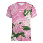 Australia Lilly Pilly Riberry Women V-Neck T-Shirt Aussie Native Flowers Indigenous Art - Aussie Hoodie
