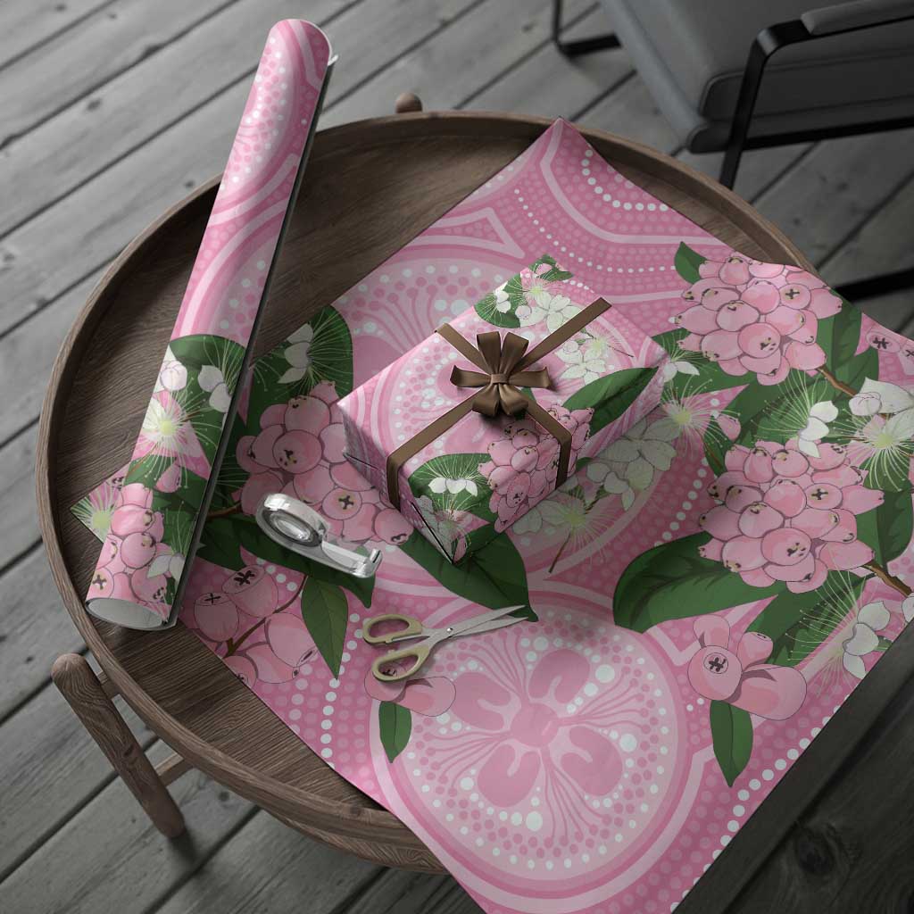 Australia Lilly Pilly Riberry Wrapping Paper Aussie Native Flowers Indigenous Art - Aussie Hoodie