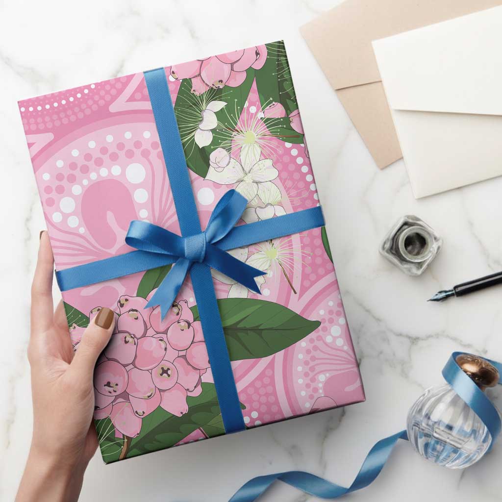 Australia Lilly Pilly Riberry Wrapping Paper Aussie Native Flowers Indigenous Art - Aussie Hoodie