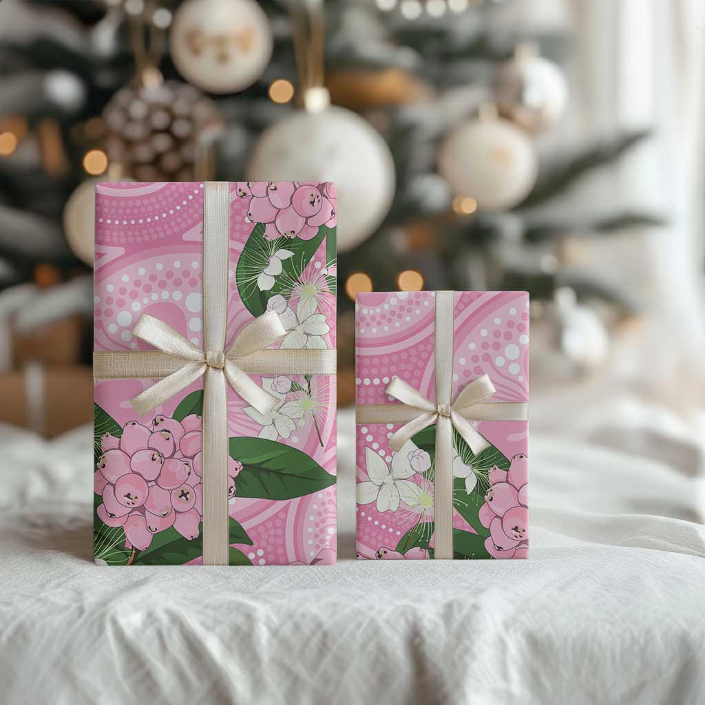 Australia Lilly Pilly Riberry Wrapping Paper Aussie Native Flowers Indigenous Art - Aussie Hoodie
