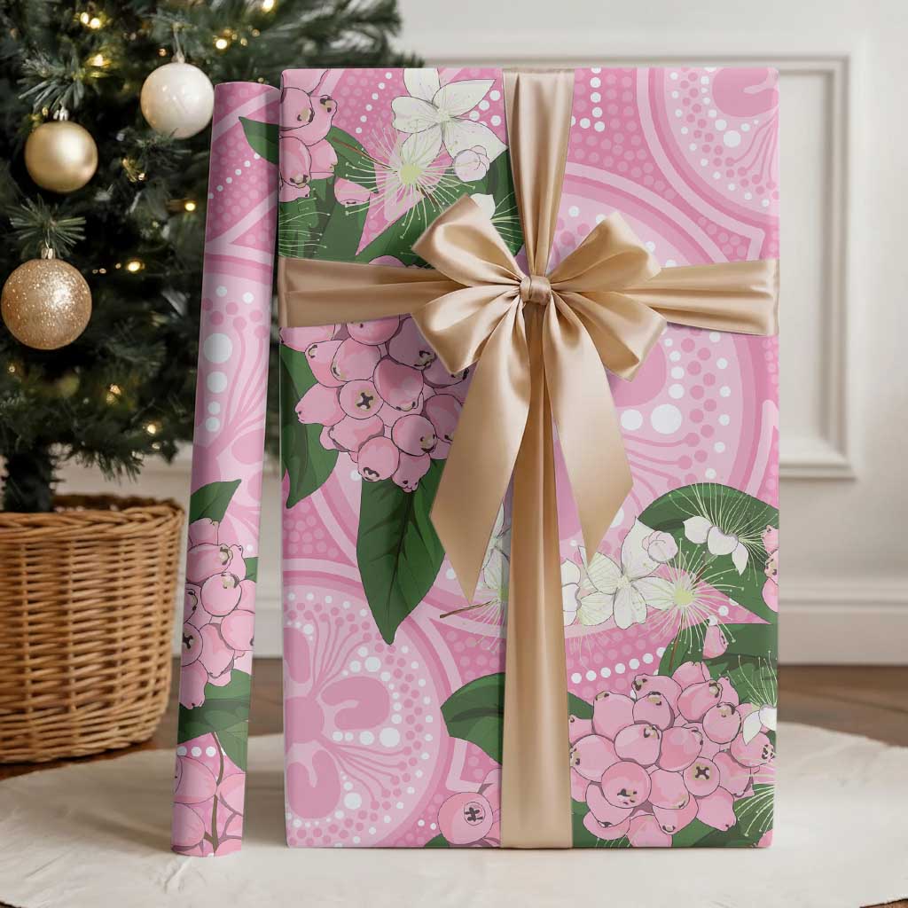 Australia Lilly Pilly Riberry Wrapping Paper Aussie Native Flowers Indigenous Art - Aussie Hoodie