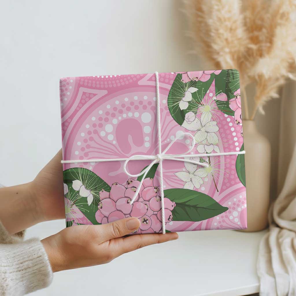 Australia Lilly Pilly Riberry Wrapping Paper Aussie Native Flowers Indigenous Art - Aussie Hoodie