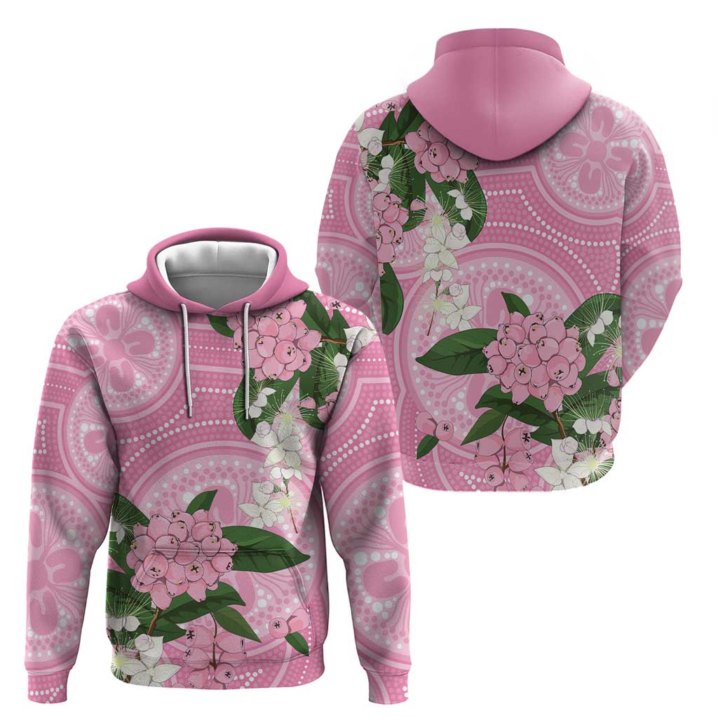 Australia Lilly Pilly Riberry Zip Hoodie Aussie Native Flowers Indigenous Art - Aussie Hoodie