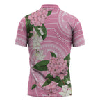 Australia Lilly Pilly Riberry Zipper Polo Shirt Aussie Native Flowers Indigenous Art - Aussie Hoodie