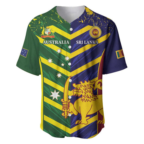 Custom Sri Lanka And Australia Cricket Baseball Jersey 2025 The Lions Baggy Greens Together