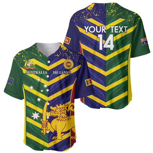 Custom Sri Lanka And Australia Cricket Baseball Jersey 2025 The Lions Baggy Greens Together