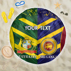 Custom Sri Lanka And Australia Cricket Beach Blanket 2025 The Lions Baggy Greens Together