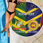 Custom Sri Lanka And Australia Cricket Beach Blanket 2025 The Lions Baggy Greens Together