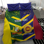 Custom Sri Lanka And Australia Cricket Bedding Set 2025 The Lions Baggy Greens Together