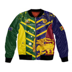 Custom Sri Lanka And Australia Cricket Bomber Jacket 2025 The Lions Baggy Greens Together