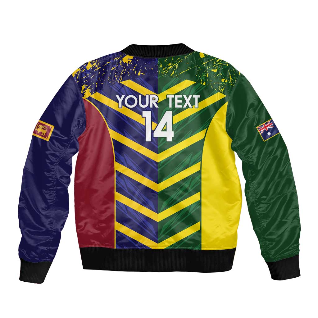 Custom Sri Lanka And Australia Cricket Bomber Jacket 2025 The Lions Baggy Greens Together