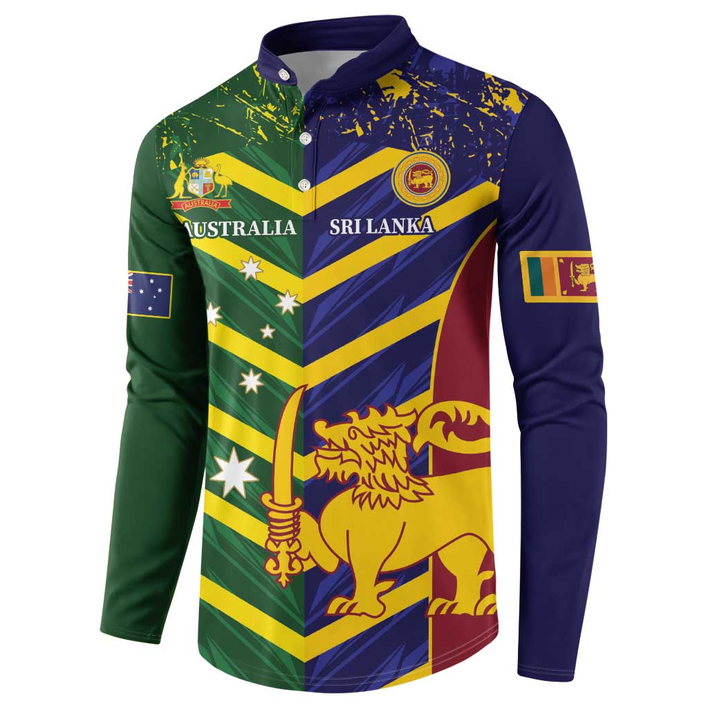 Custom Sri Lanka And Australia Cricket Button Sweatshirt 2025 The Lions Baggy Greens Together