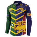 Custom Sri Lanka And Australia Cricket Button Sweatshirt 2025 The Lions Baggy Greens Together