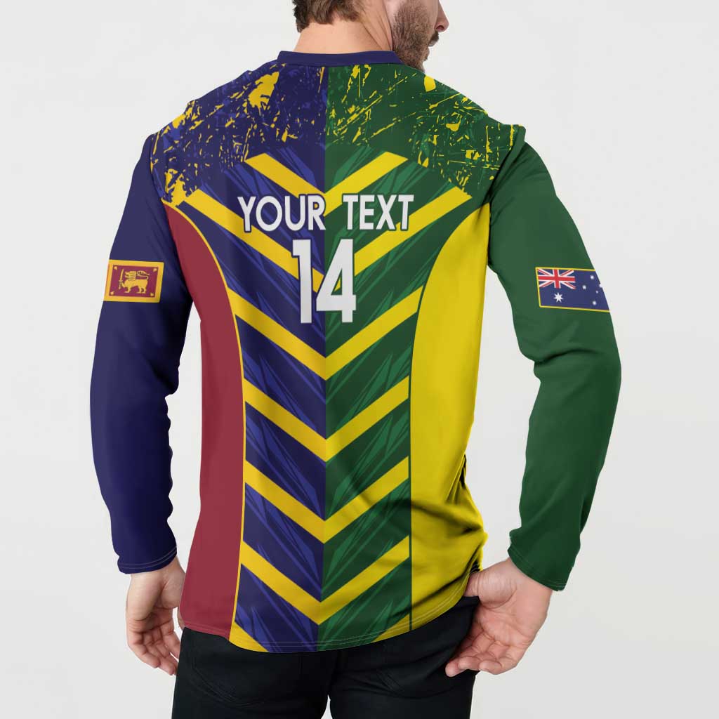 Custom Sri Lanka And Australia Cricket Button Sweatshirt 2025 The Lions Baggy Greens Together