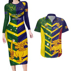 Custom Sri Lanka And Australia Cricket Couples Matching Long Sleeve Bodycon Dress and Hawaiian Shirt 2025 The Lions Baggy Greens Together