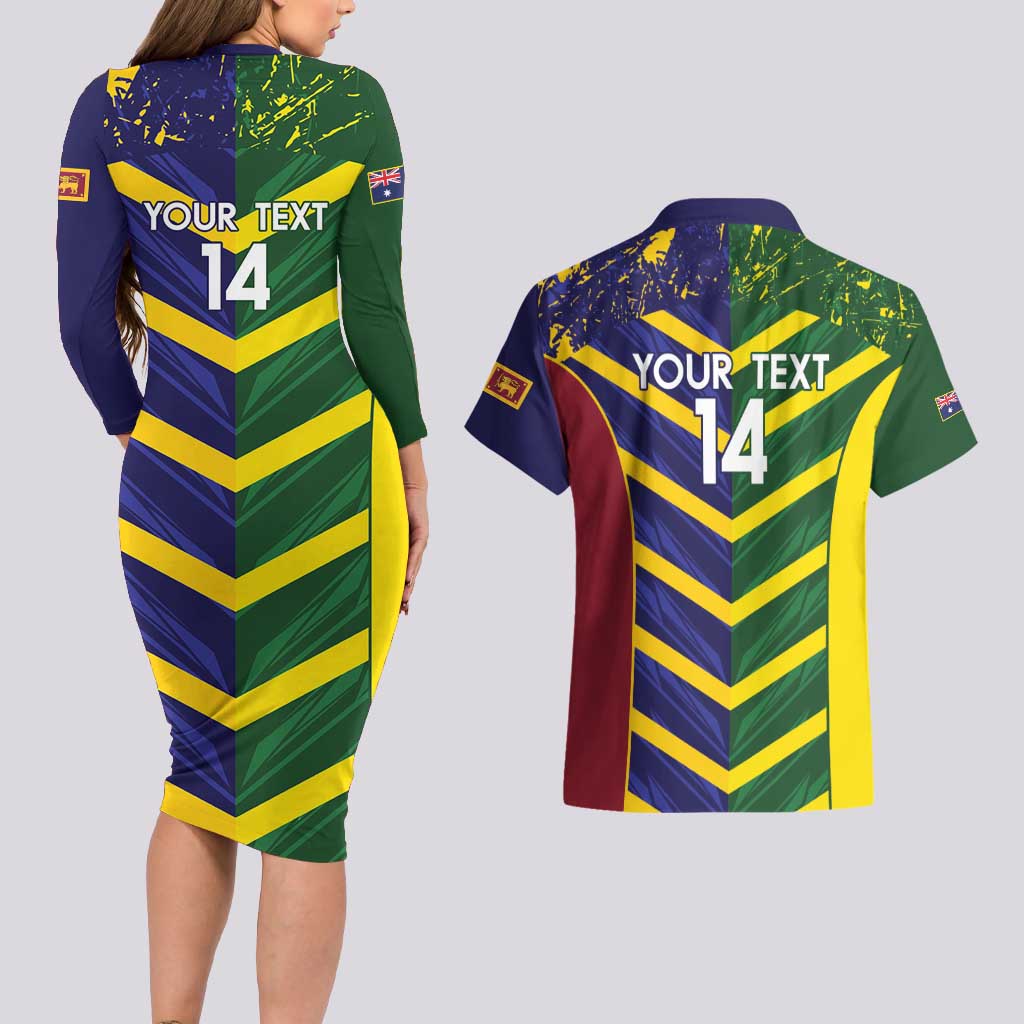 Custom Sri Lanka And Australia Cricket Couples Matching Long Sleeve Bodycon Dress and Hawaiian Shirt 2025 The Lions Baggy Greens Together