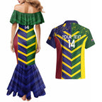 Custom Sri Lanka And Australia Cricket Couples Matching Mermaid Dress and Hawaiian Shirt 2025 The Lions Baggy Greens Together