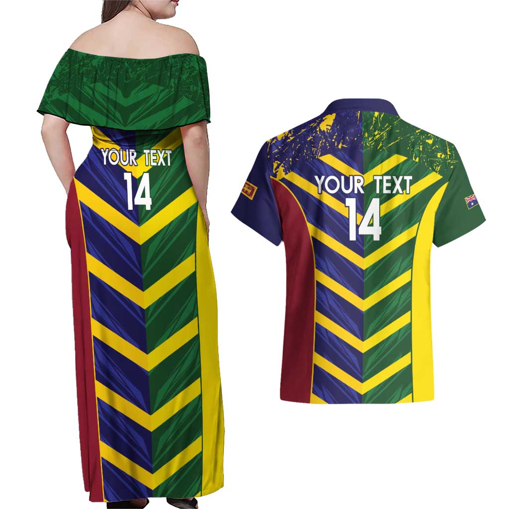 Custom Sri Lanka And Australia Cricket Couples Matching Off Shoulder Maxi Dress and Hawaiian Shirt 2025 The Lions Baggy Greens Together