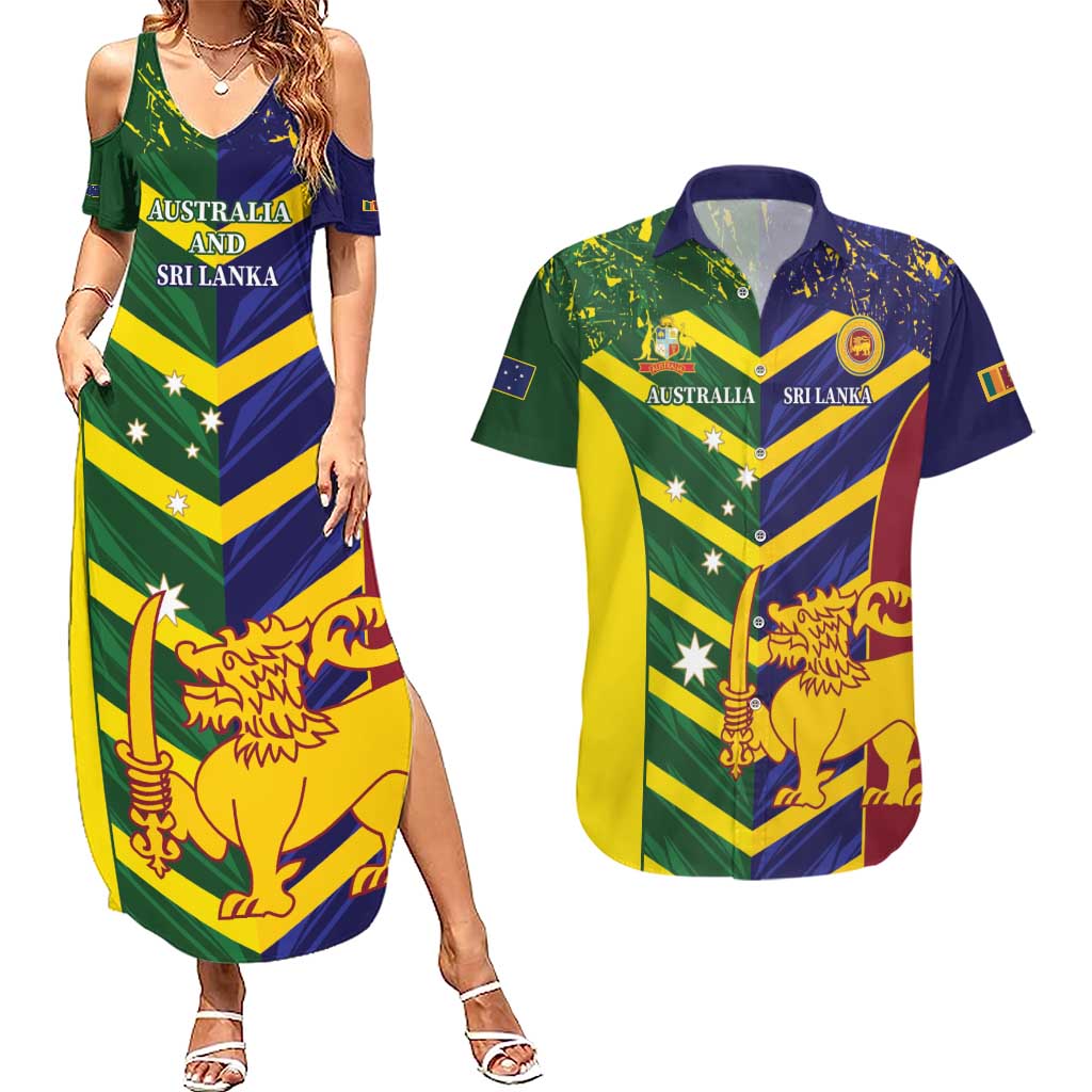 Custom Sri Lanka And Australia Cricket Couples Matching Summer Maxi Dress and Hawaiian Shirt 2025 The Lions Baggy Greens Together
