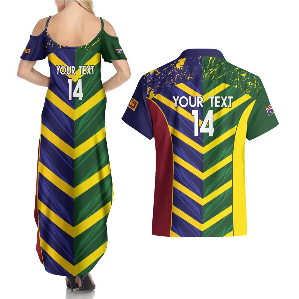 Custom Sri Lanka And Australia Cricket Couples Matching Summer Maxi Dress and Hawaiian Shirt 2025 The Lions Baggy Greens Together