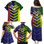Custom Sri Lanka And Australia Cricket Family Matching Puletasi and Hawaiian Shirt 2025 The Lions Baggy Greens Together