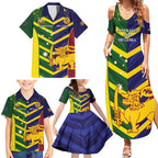 Custom Sri Lanka And Australia Cricket Family Matching Summer Maxi Dress and Hawaiian Shirt 2025 The Lions Baggy Greens Together