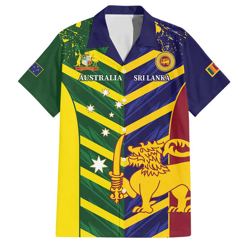 Custom Sri Lanka And Australia Cricket Hawaiian Shirt 2025 The Lions Baggy Greens Together