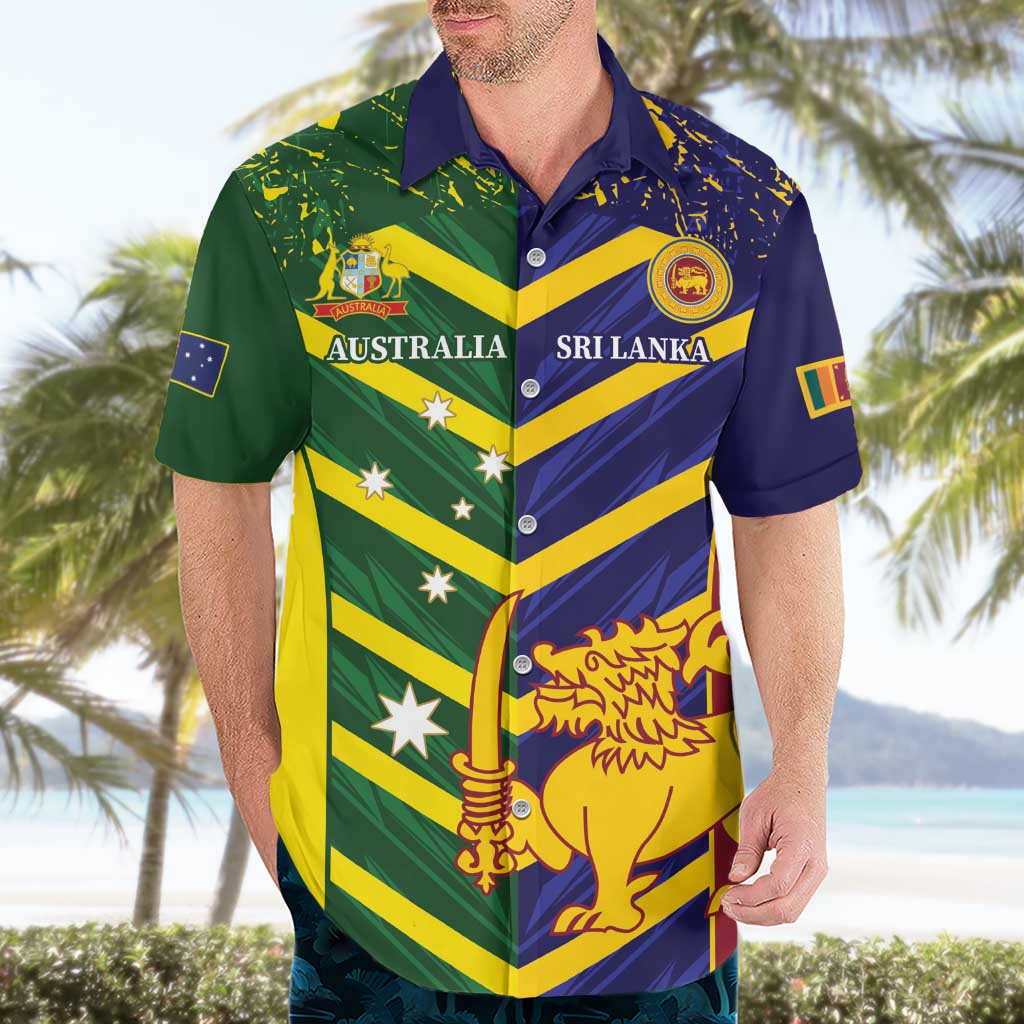 Custom Sri Lanka And Australia Cricket Hawaiian Shirt 2025 The Lions Baggy Greens Together