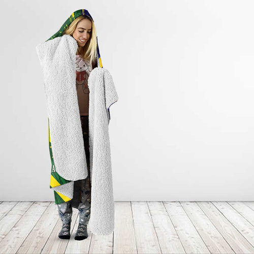Custom Sri Lanka And Australia Cricket Hooded Blanket 2025 The Lions Baggy Greens Together