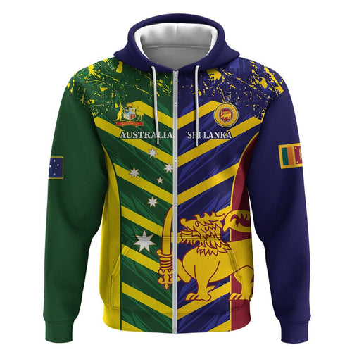 Custom Sri Lanka And Australia Cricket Hoodie 2025 The Lions Baggy Greens Together