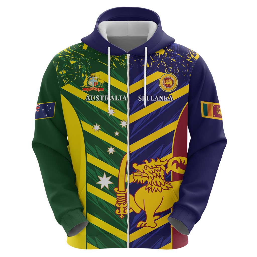 Custom Sri Lanka And Australia Cricket Hoodie 2025 The Lions Baggy Greens Together