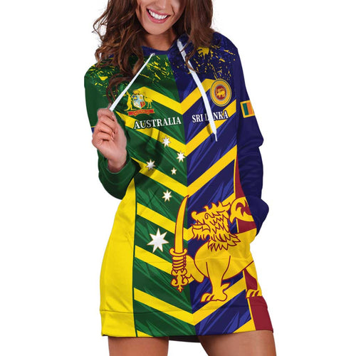Custom Sri Lanka And Australia Cricket Hoodie Dress 2025 The Lions Baggy Greens Together