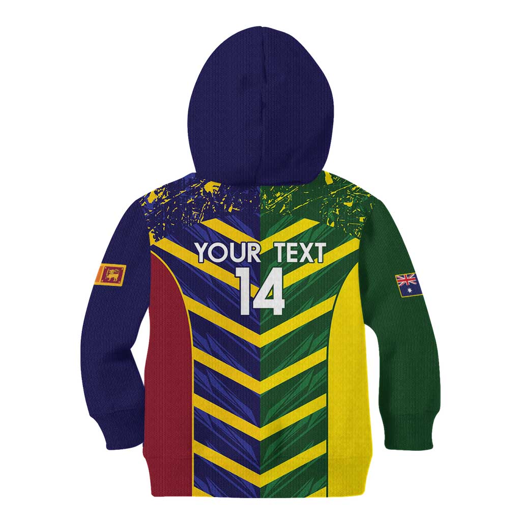 Custom Sri Lanka And Australia Cricket Kid Hoodie 2025 The Lions Baggy Greens Together