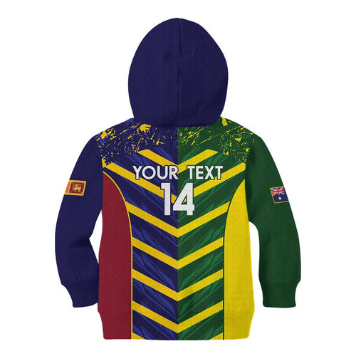 Custom Sri Lanka And Australia Cricket Kid Hoodie 2025 The Lions Baggy Greens Together