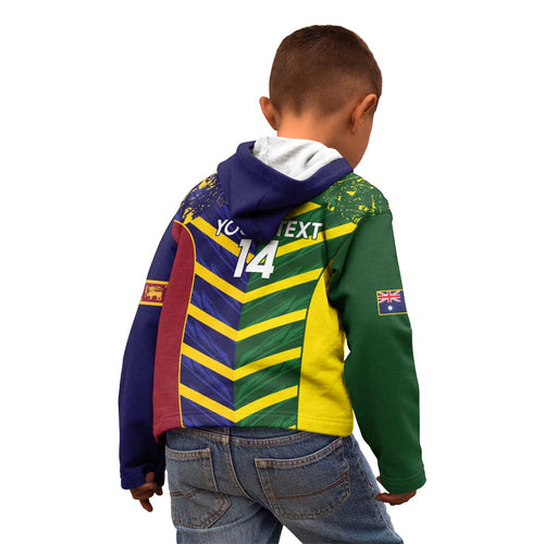 Custom Sri Lanka And Australia Cricket Kid Hoodie 2025 The Lions Baggy Greens Together