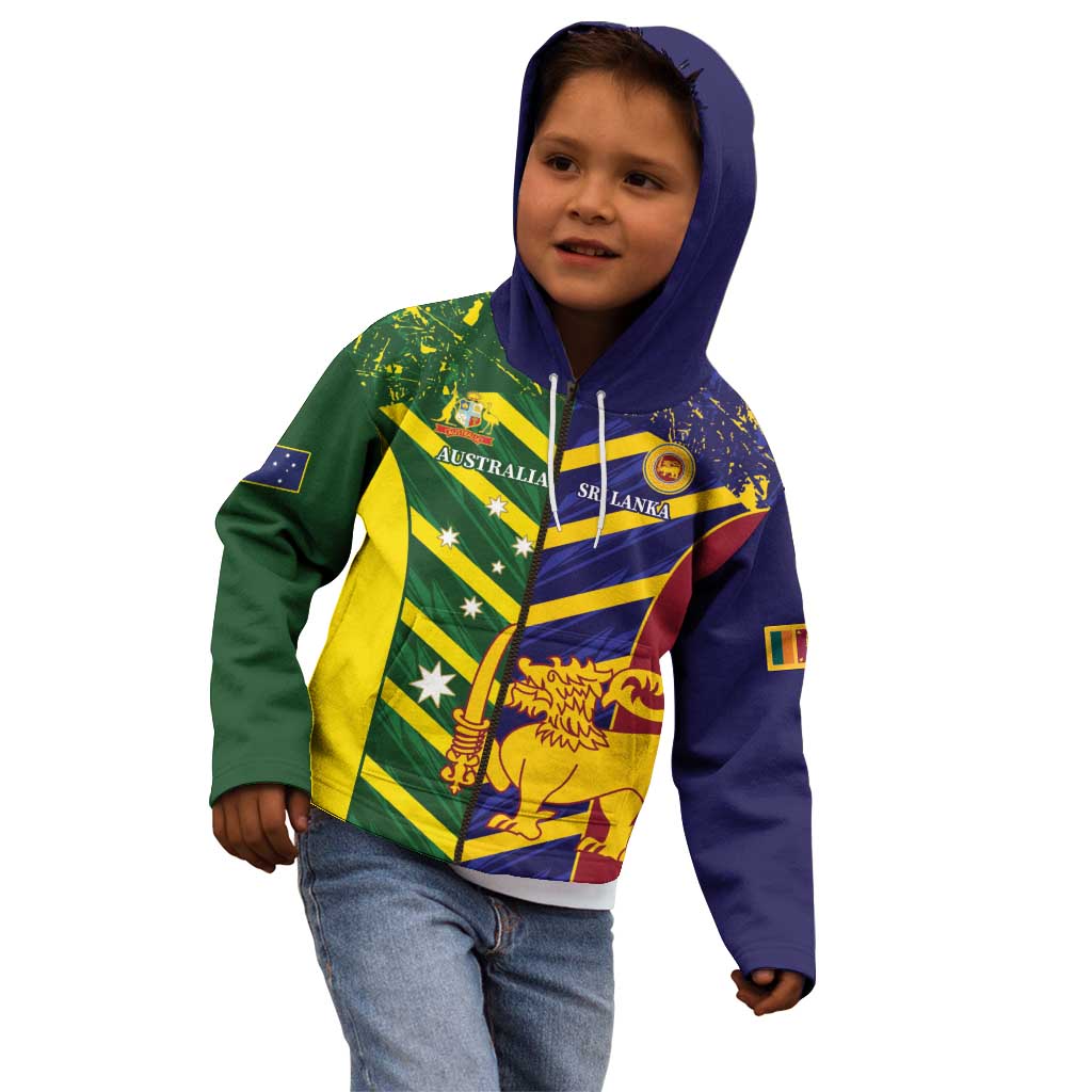 Custom Sri Lanka And Australia Cricket Kid Hoodie 2025 The Lions Baggy Greens Together