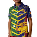 Custom Sri Lanka And Australia Cricket Kid Polo Shirt 2025 The Lions Baggy Greens Together