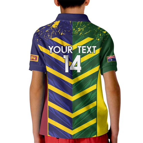 Custom Sri Lanka And Australia Cricket Kid Polo Shirt 2025 The Lions Baggy Greens Together