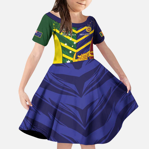 Custom Sri Lanka And Australia Cricket Kid Short Sleeve Dress 2025 The Lions Baggy Greens Together