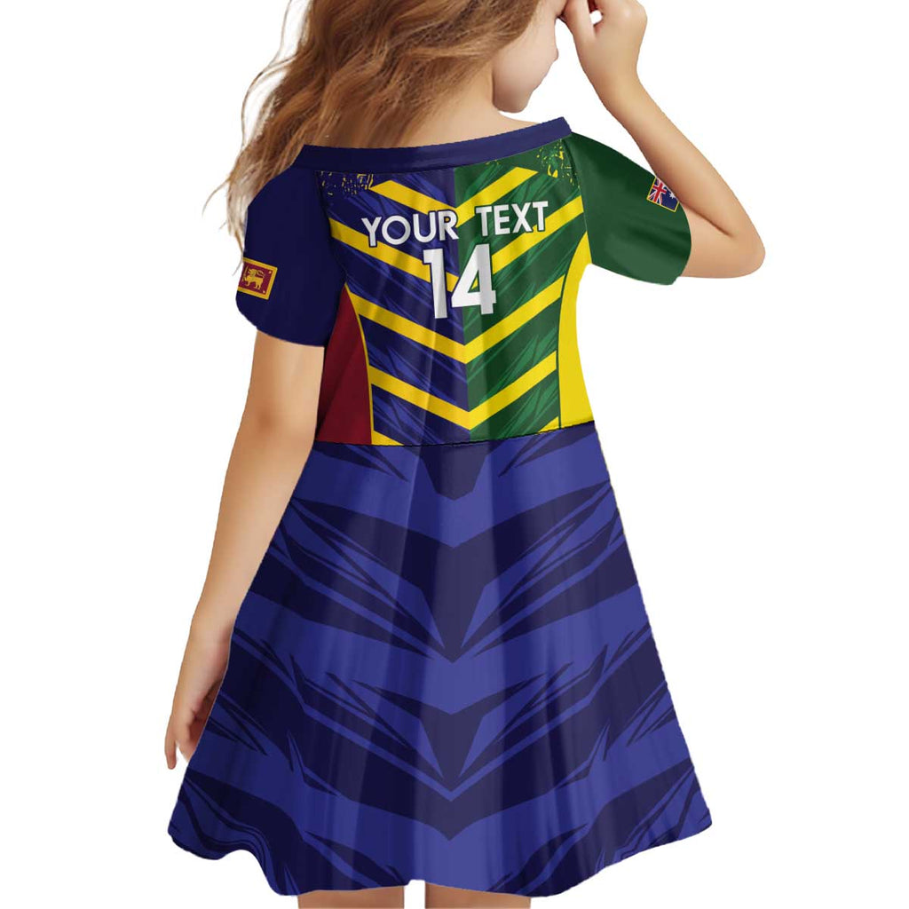 Custom Sri Lanka And Australia Cricket Kid Short Sleeve Dress 2025 The Lions Baggy Greens Together